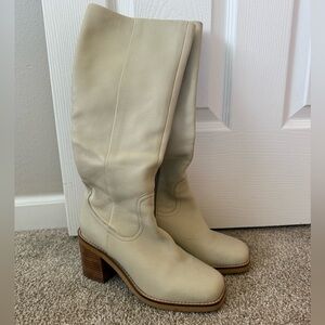 Seychelles Cream Heeled Boots